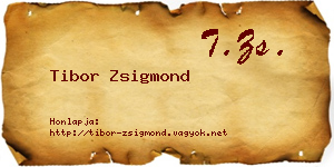 Tibor Zsigmond névjegykártya